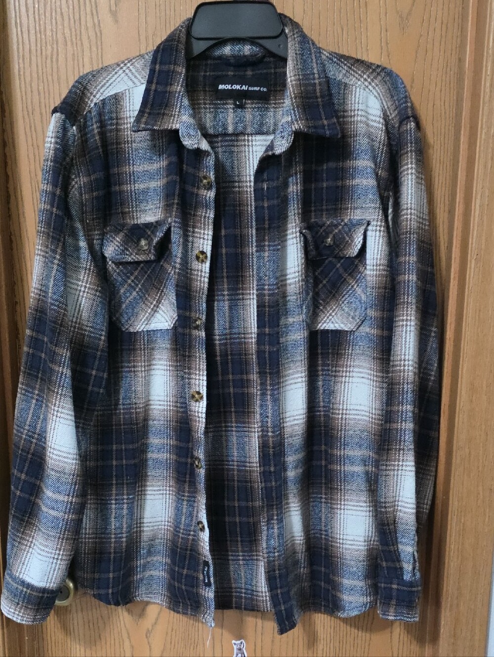 Molokai Men's Plaid Button-Down Shirt - Navy & Brown